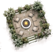 Fire pit area from above